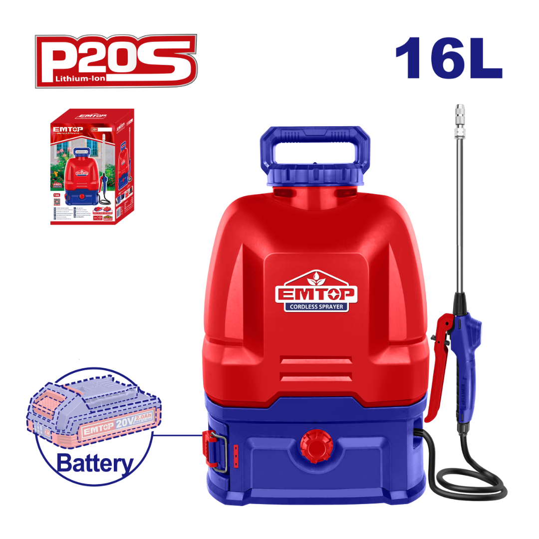 FUMIGADOR ROCIADOR 16 L INALAMBRICO 20V 5BAR EMTOP image number null