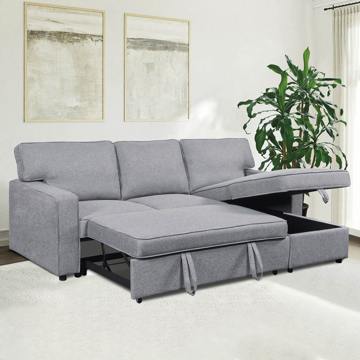 Sof&aacute; Cama Reversible Lenox Respaldo Abatible Lottus image number null