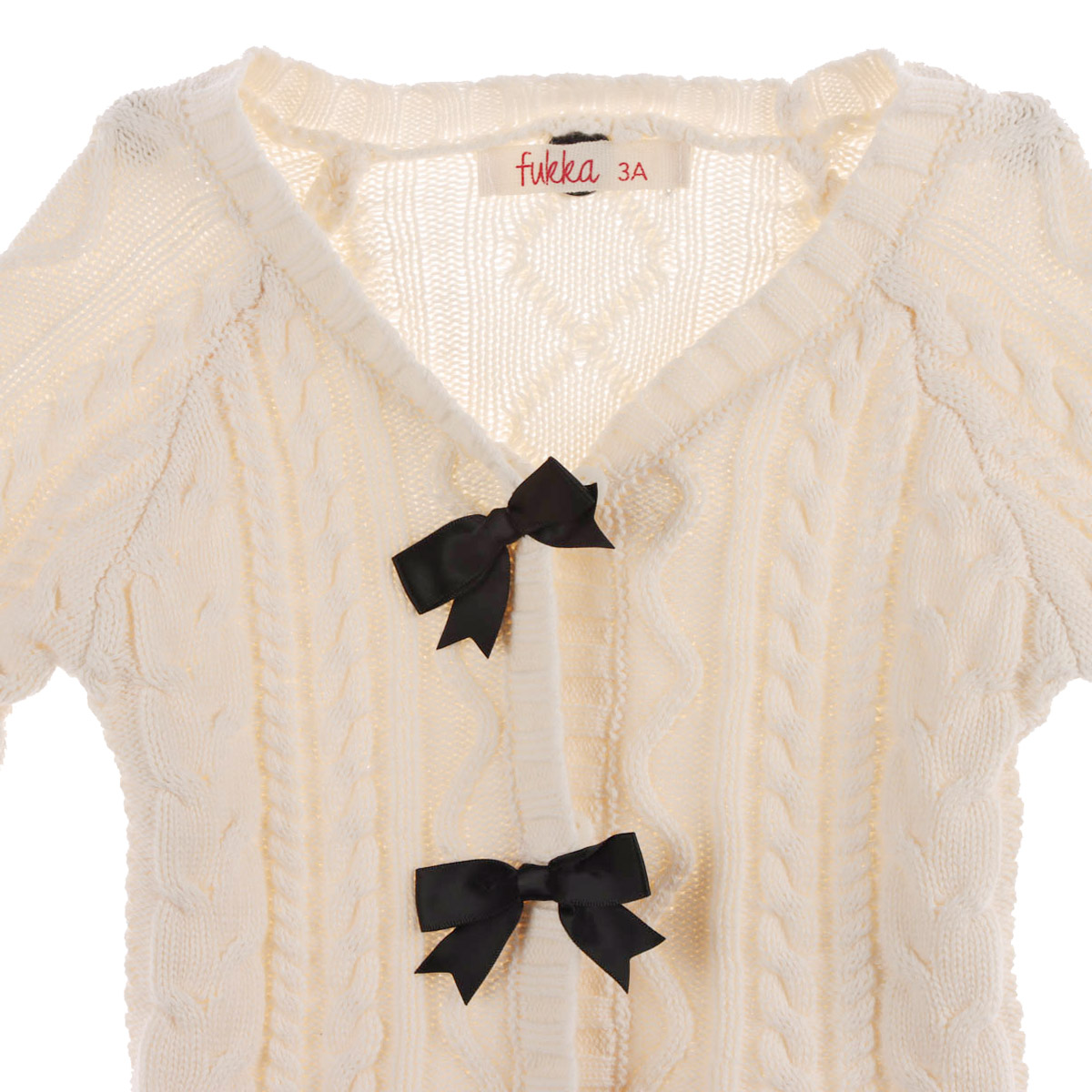 Cardigan Tejido Trenzas Mo&ntilde;os Decorativos Fukka para Ni&ntilde;a image number null