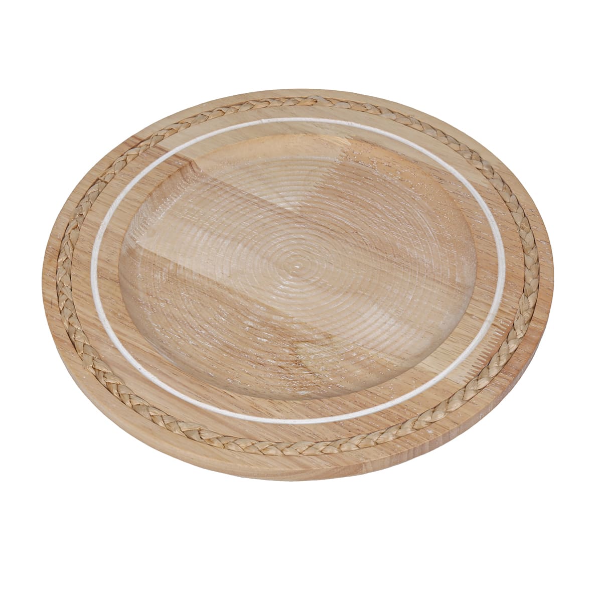 Plato Base Wood Rim Vintage Home image number null