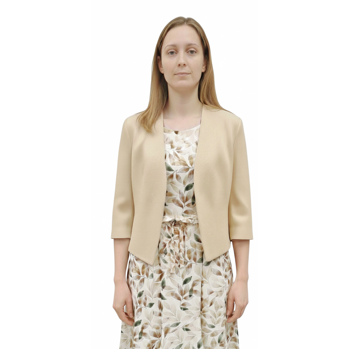 Conjunto de 2 Piezas de Saco Liso y Vestido Estampado Diva para Mujer image number null