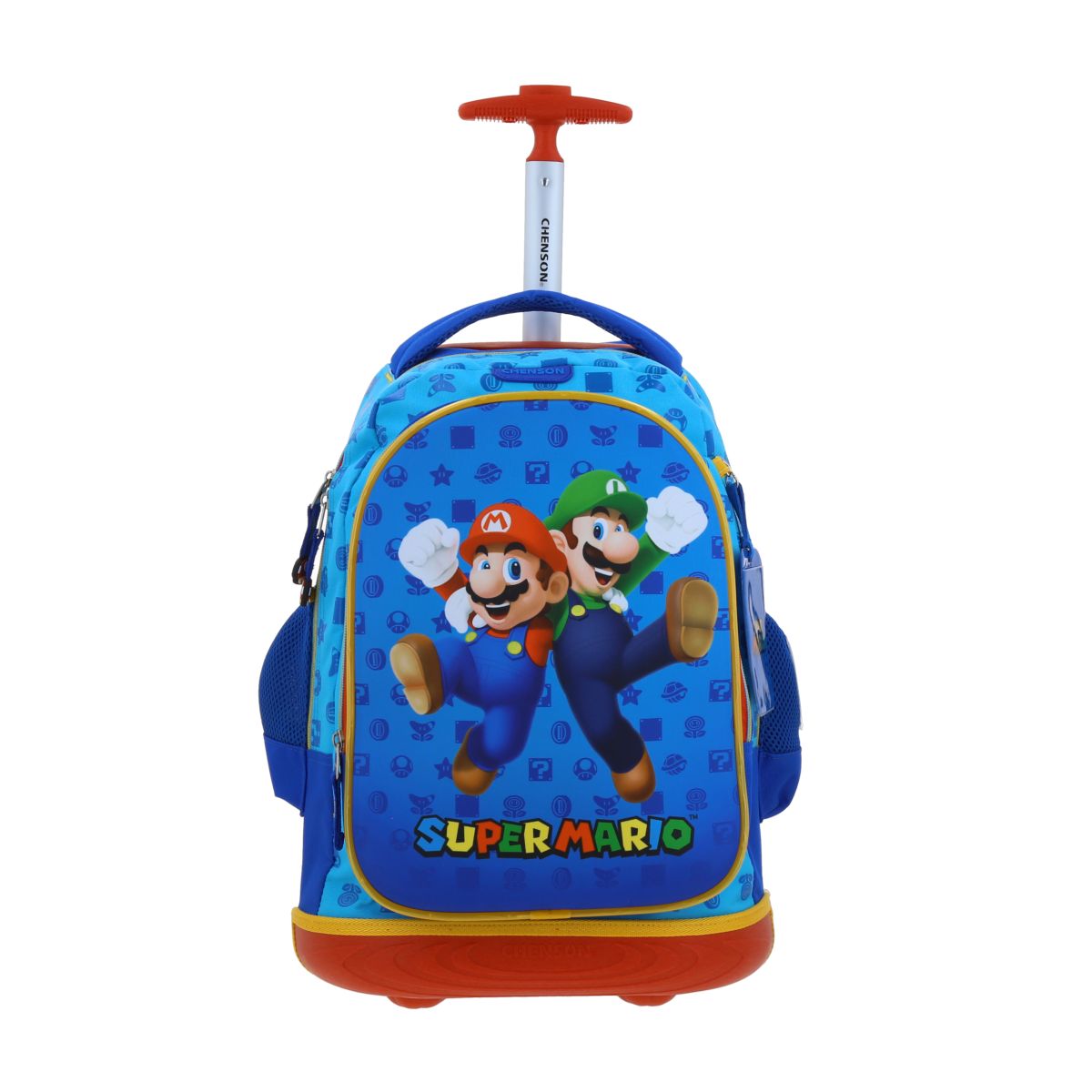 Mochila Con Ruedas Grande Mario Bros Azul image number null