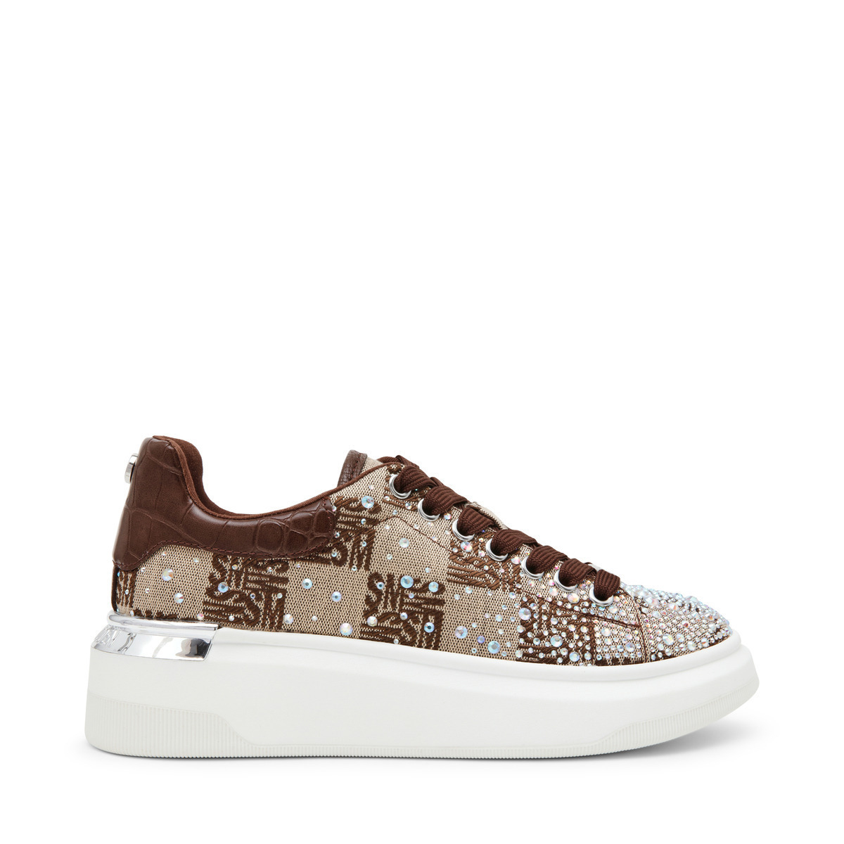 Tenis con Plataforma Steve Madden Caf&eacute; Aplicaci&oacute;n Pedrer&iacute;a para Mujer image number null