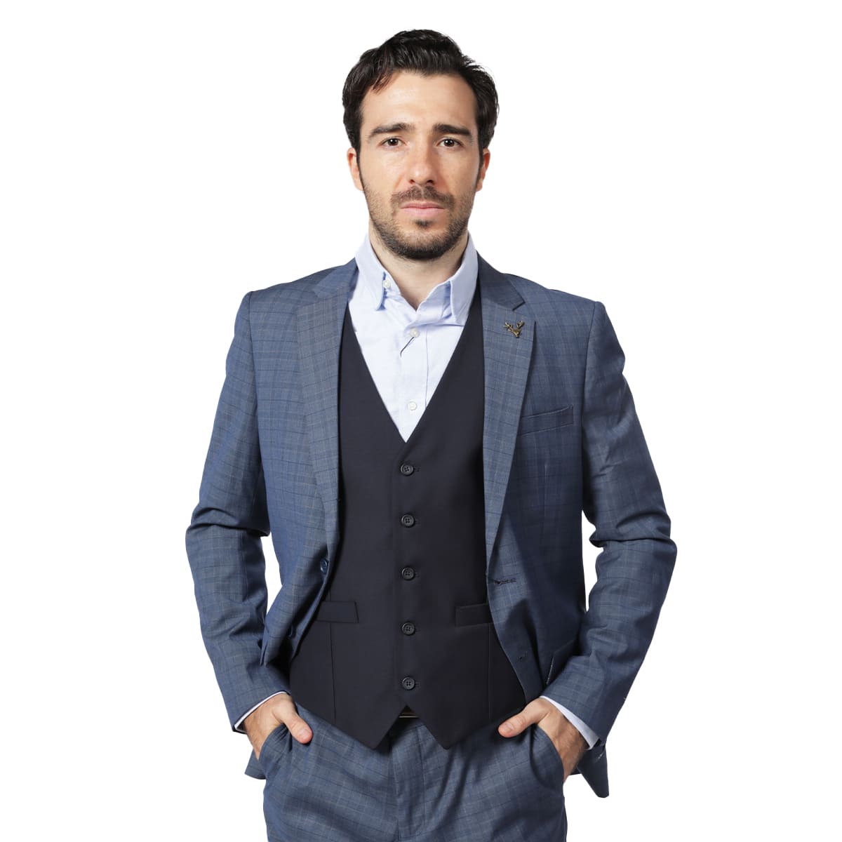 Chaleco Liso Regular Fit 4 Botones Joseph Abboud Para Hombre image number null