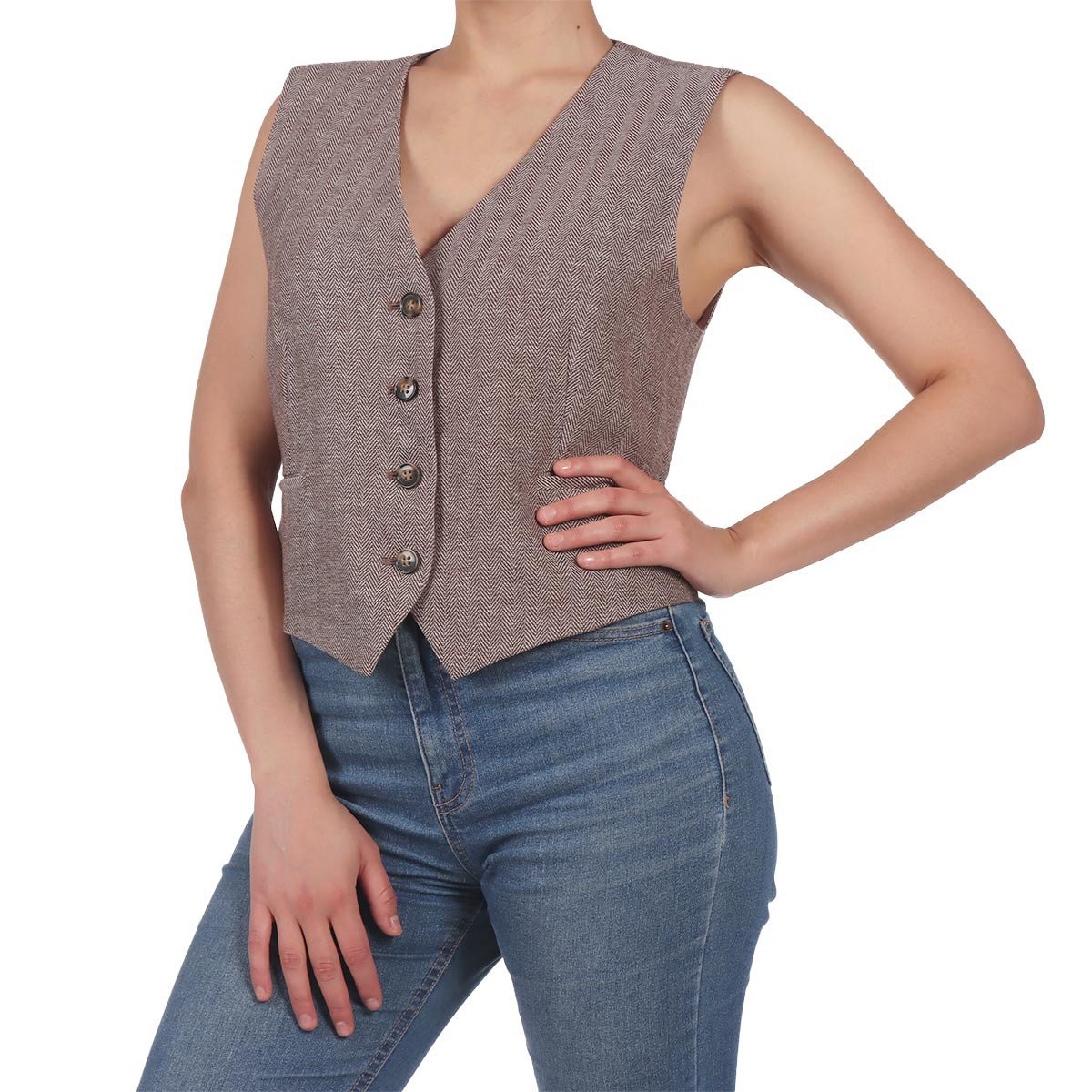 Chaleco Botones al Frente Elegante Casual OVS para Mujer image number null