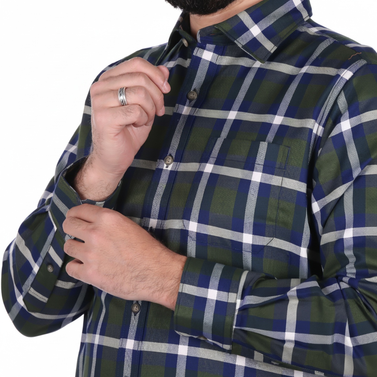 Camisa Cuadros Manga Larga Carlo Corinto para Hombre image number null