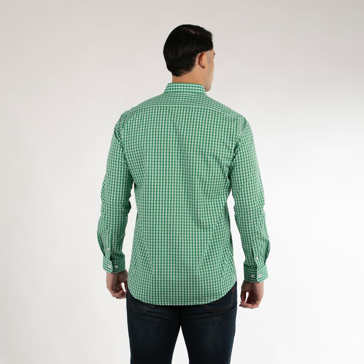Camisa Casual Regular Fit Verde Cuadros Oscar de la Renta Manga Larga para Hombre image number null