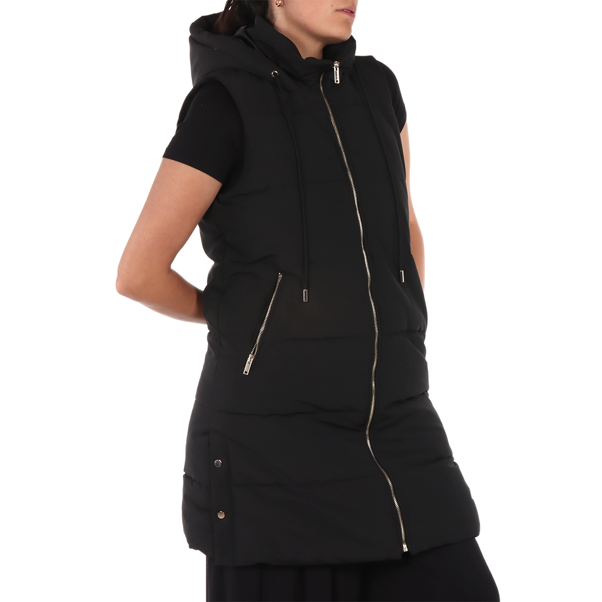 Chaleco Acolchado de Cuello Alto y Capucha Arqueology para Mujer image number null