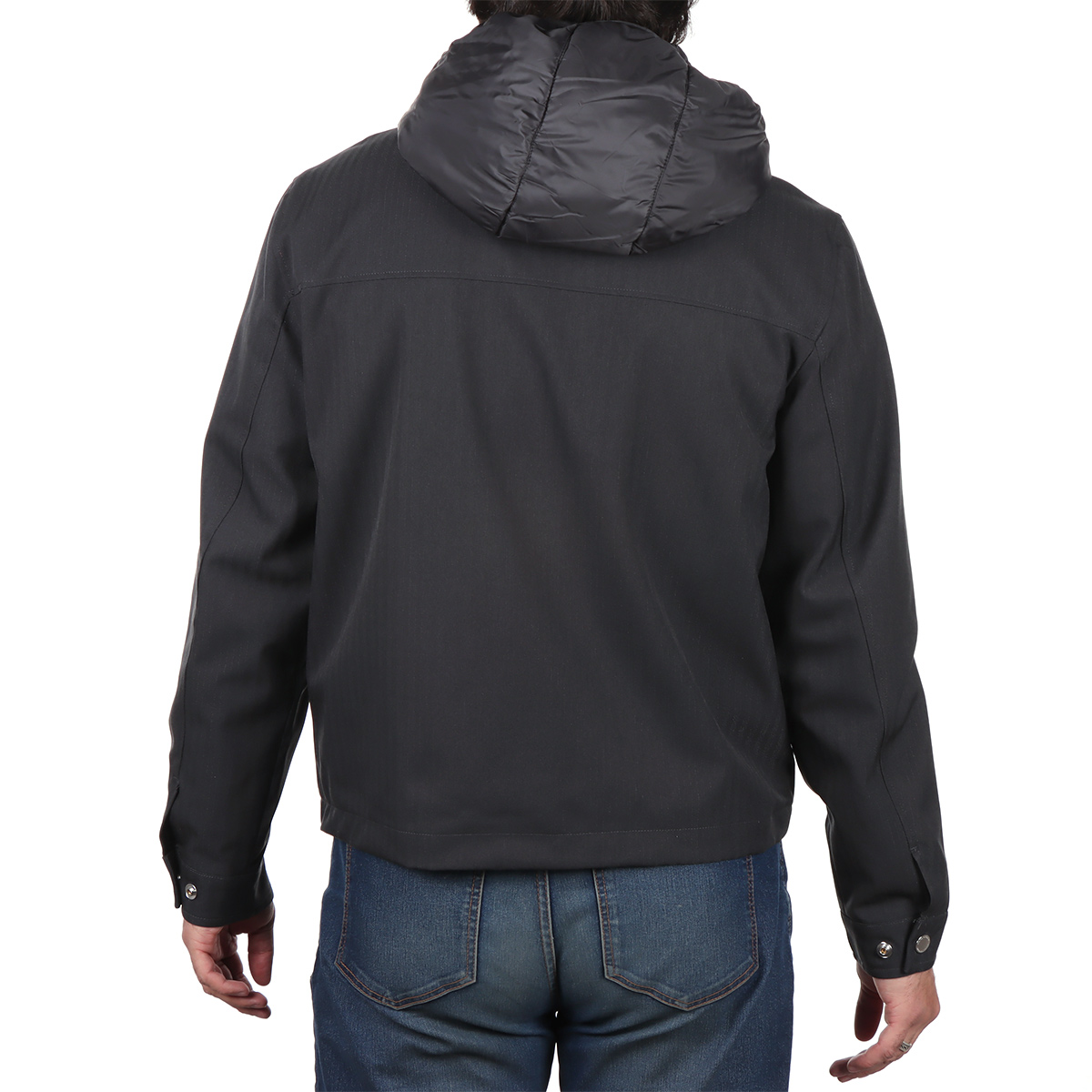 Chamarra Negra Dise&ntilde;o Dual con Capucha Bruno Magnani Hombre image number null