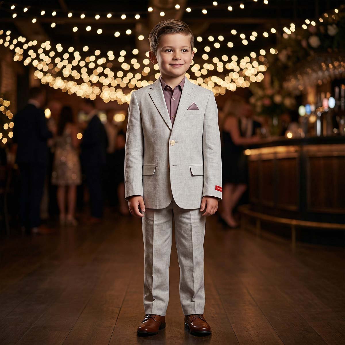 Traje 2Pzas Cuadros Beige Para Ni&ntilde;o image number null