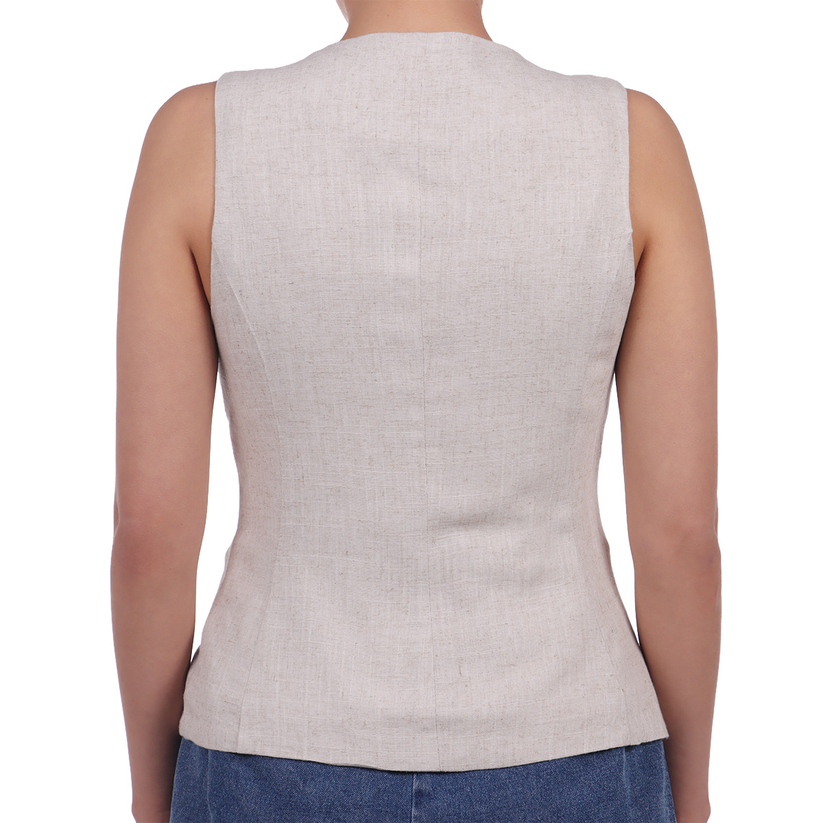 Chaleco de Lino con Botones Estilo Vers&aacute;til Dex para Mujer image number null