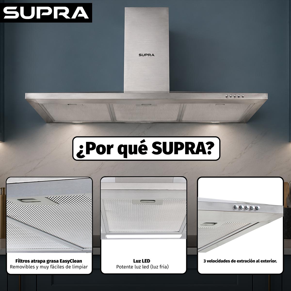 Campana Extractora Supra CM-90 image number null