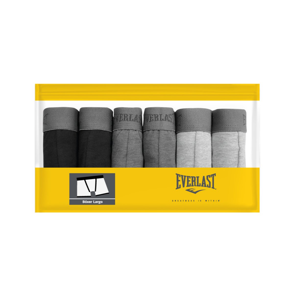 6 Pack B&oacute;xer Largo Everlast para Hombre image number null