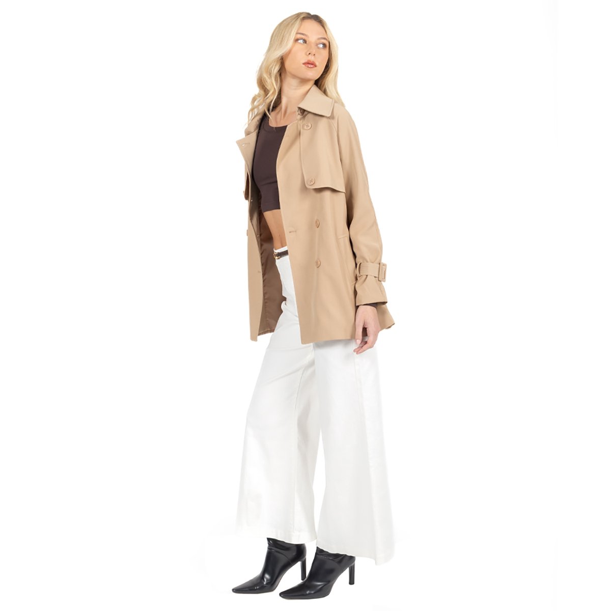 Gabardina Larga Con Cinta Forever 21 para Mujer Junior image number null