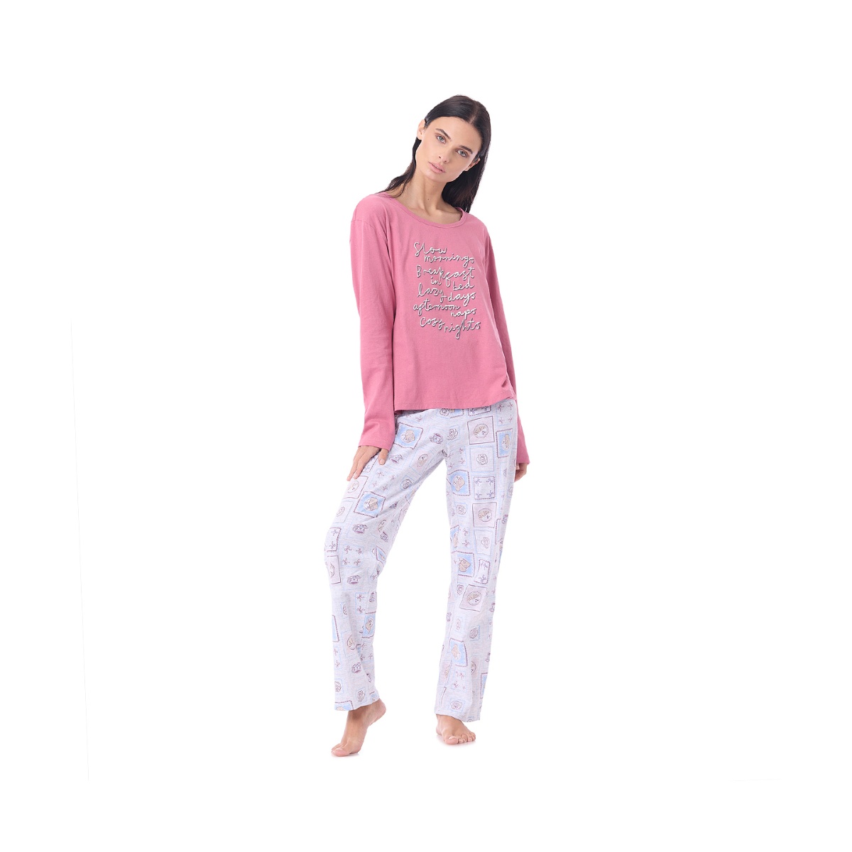 Pijama Manga Larga y Pantalon Tops & Bottoms para Mujer image number null