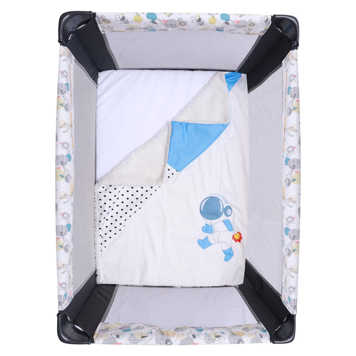 Edredon Cuna con Borrega Cary Astronauta 70x100 cm Azul image number null