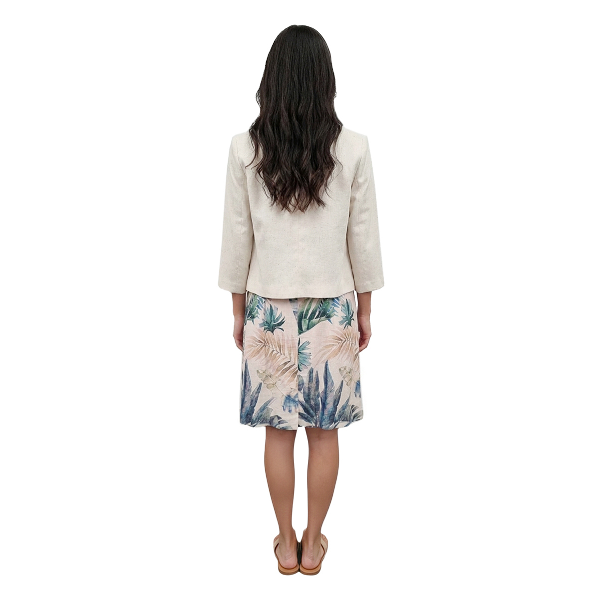 Conjunto de 2 Piezas de Saco Liso y Vestido Estampado Diva para Mujer image number null