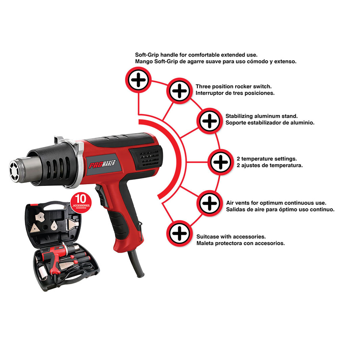 Pistola de Calor Promaker 1500W image number null