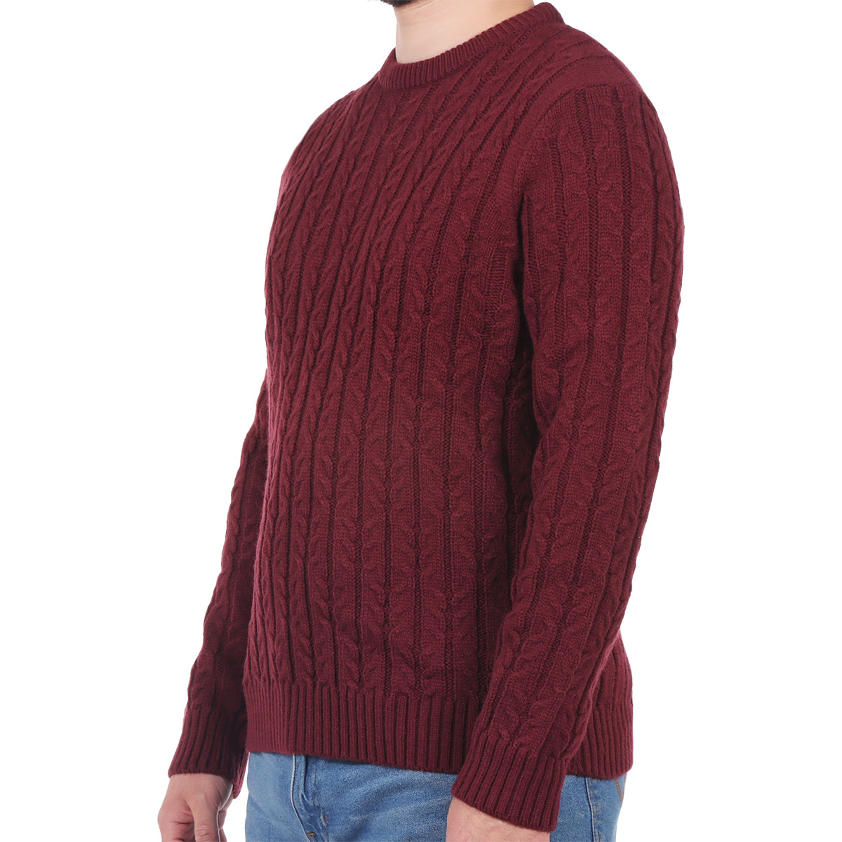 Su&eacute;ter Cuello Redondo Trenzado Lana Acr&iacute;lico OVS Hombre image number null