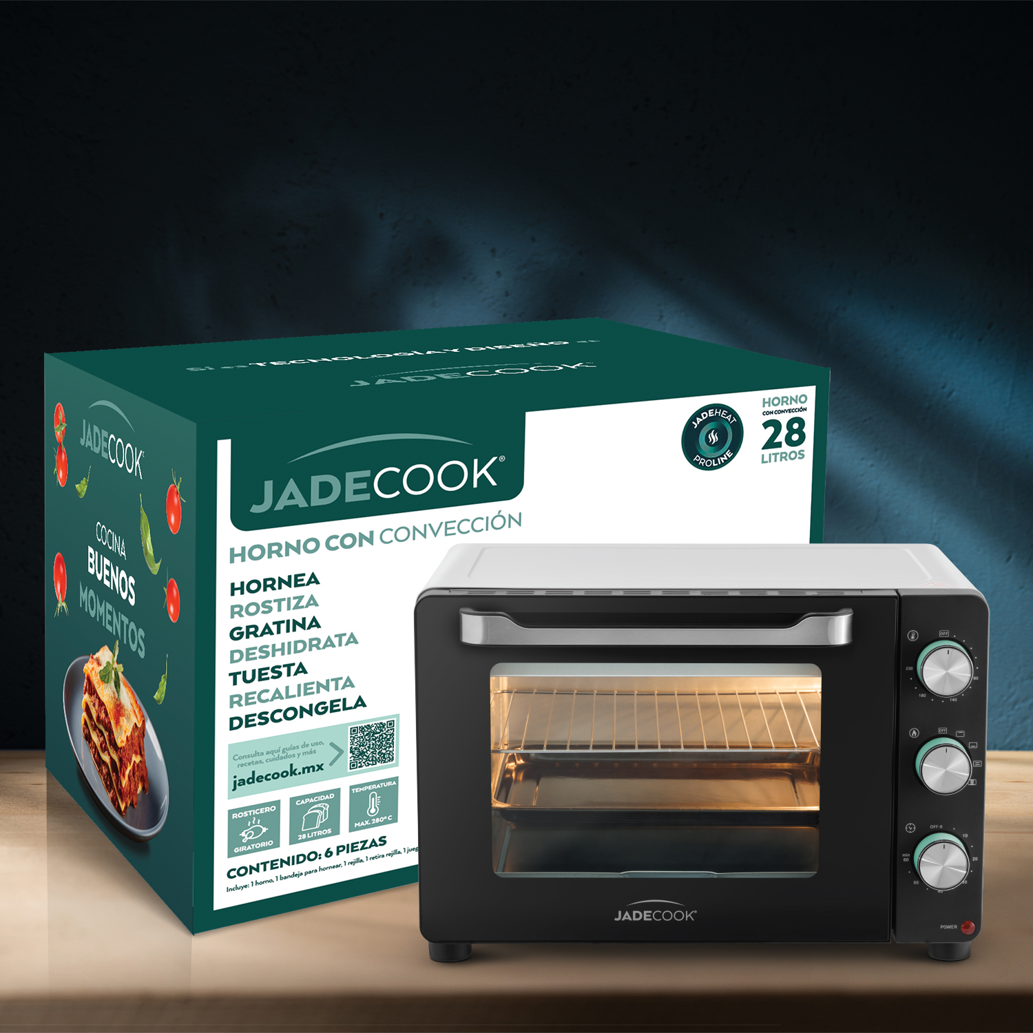 Horno El&eacute;ctrico 28 Lt Jade Cook image number null