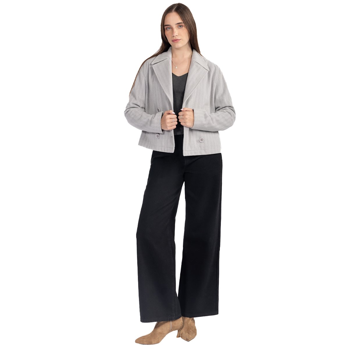Abrigo Corto Rayas Forever 21 para Mujer Junior image number null