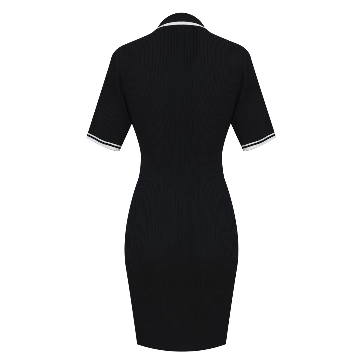 Vestido midi tipo polo de punto acanalado para Mujer Petite JUST BY BASEL image number null