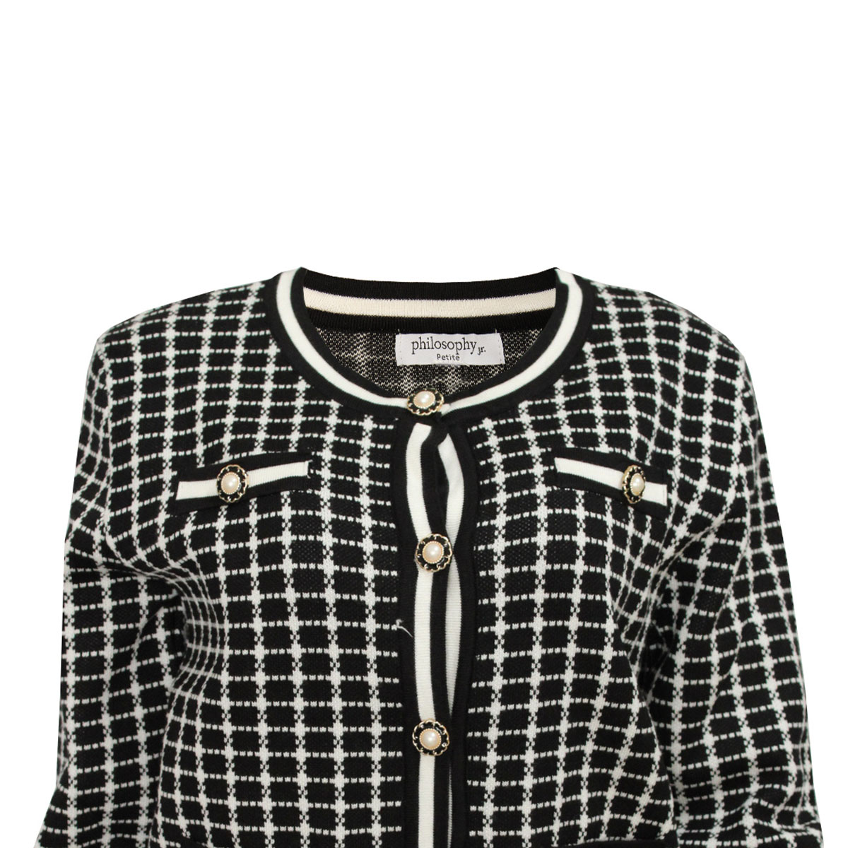 C&aacute;rdigan Estampado A Cuadros Philosophy Jr Petite Para Mujer Petite image number null