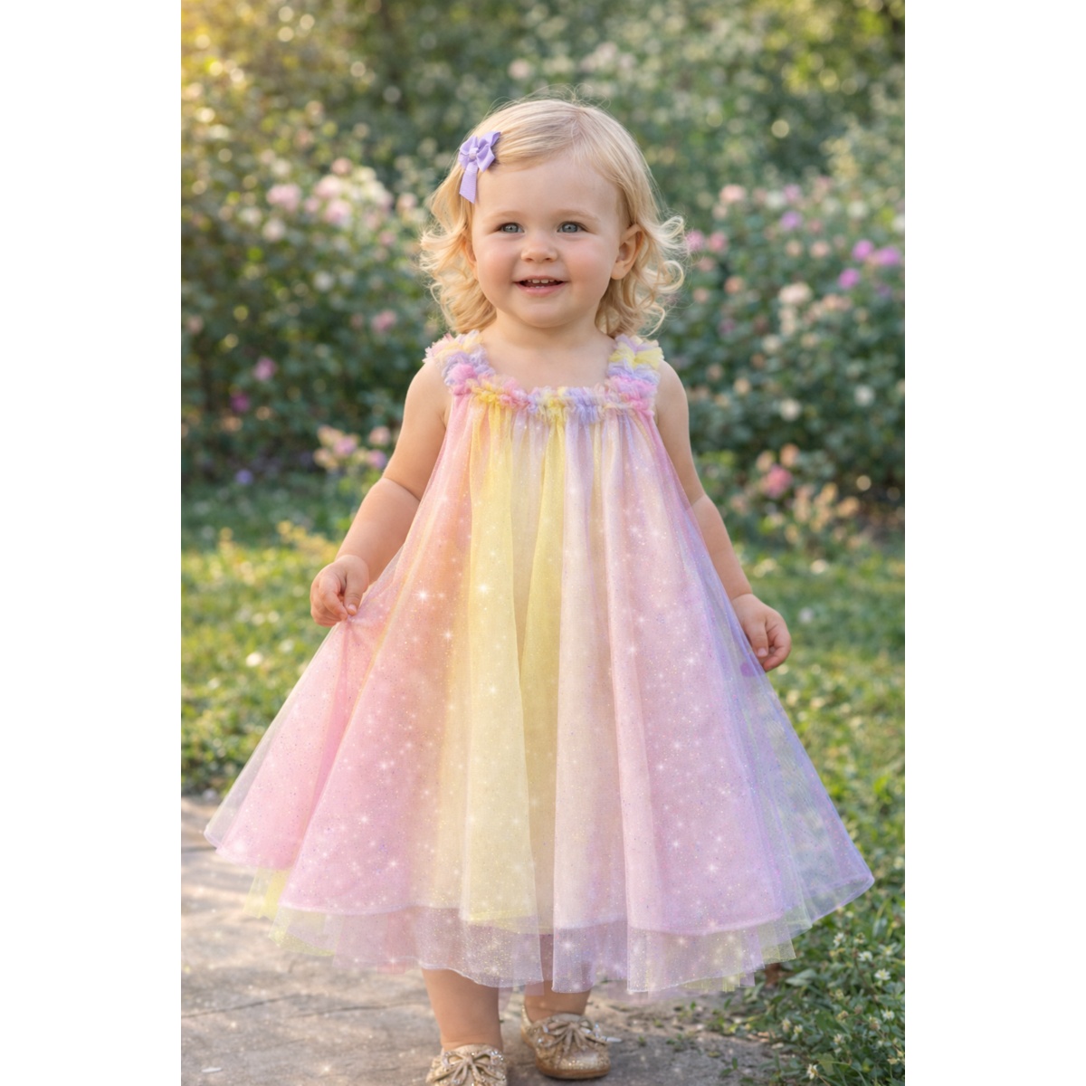 Vestido Flores sin Manga Pink Gallery para Ni&ntilde;a image number null