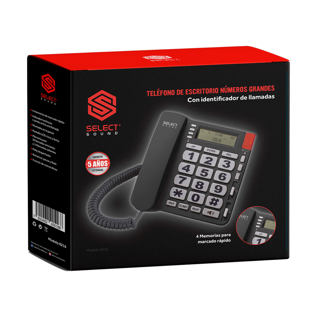 Tel&eacute;fono Al&aacute;mbrico Select Sound 8216 Negro image number null