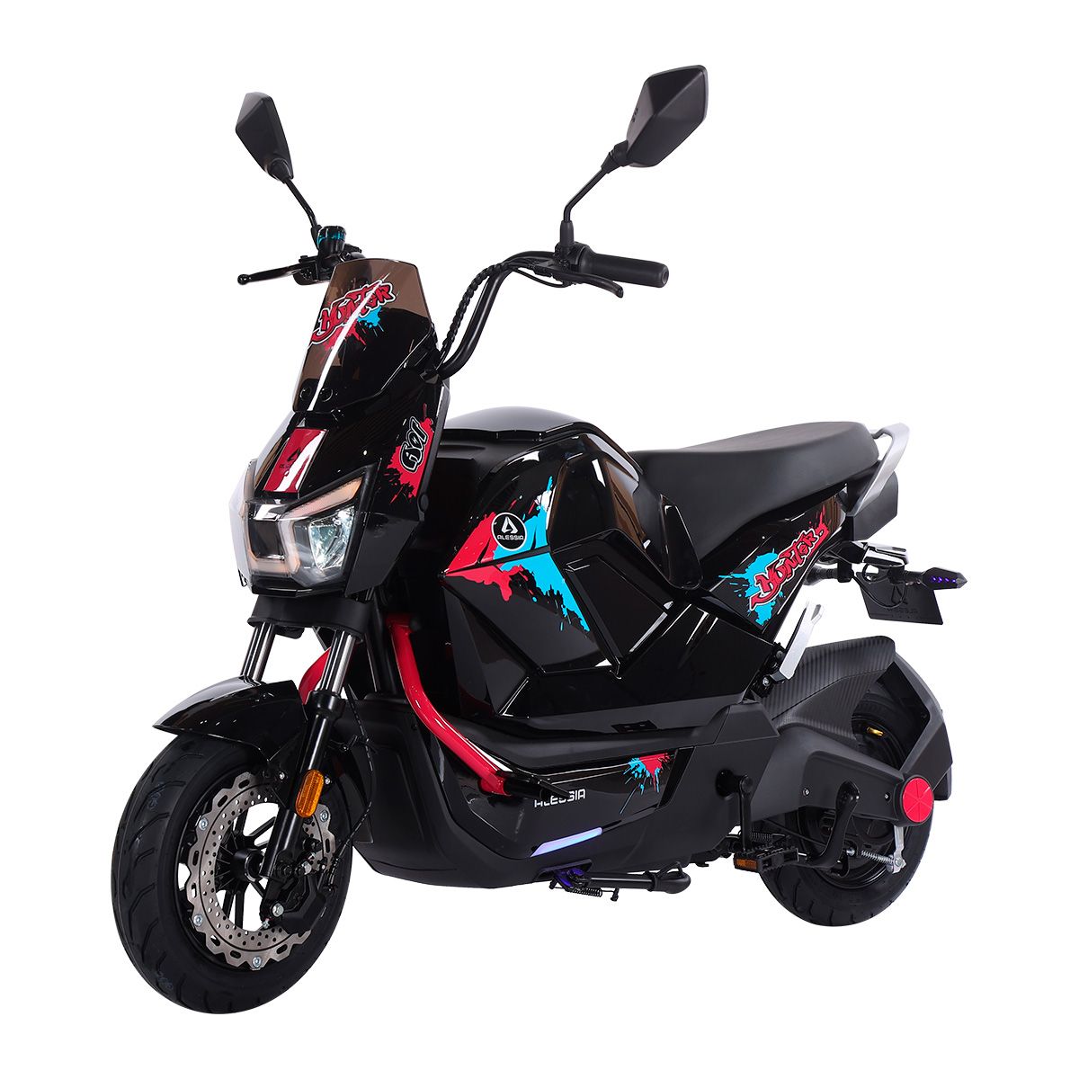 Motocicleta El&eacute;ctrica 800W Alessia Hunter Negro image number null