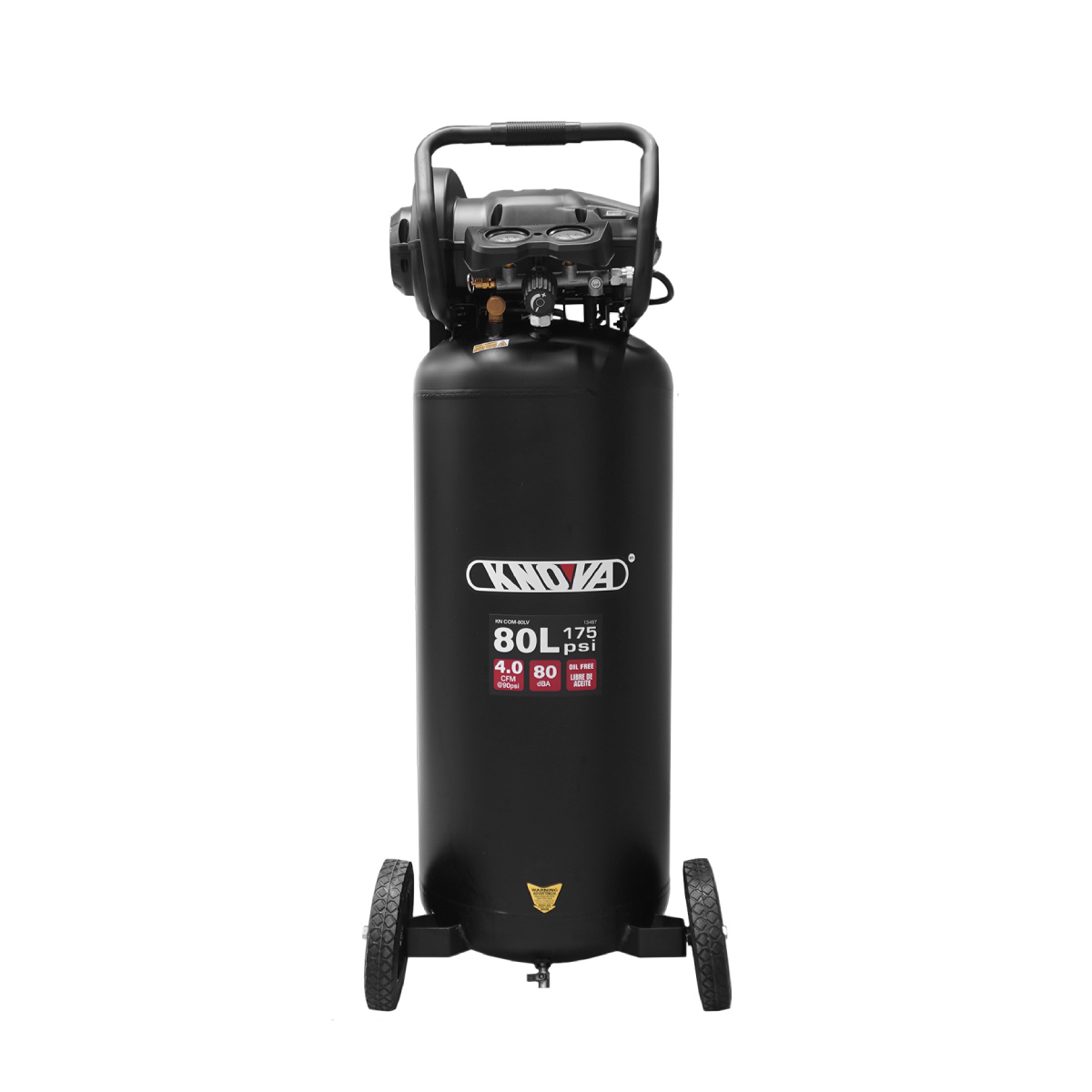 Compresor Vertical Libre de Aceite 80L KN COM-80LV KNOVA image number null