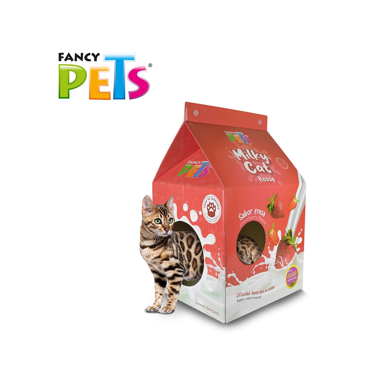 Casa de Cart&oacute;n Fancy Pets Fresa Rascador para Gato image number null