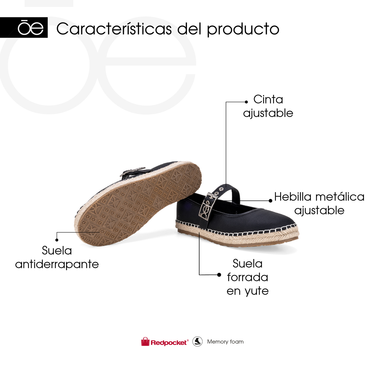 Alpargata Balerina Aplicaci&oacute;n Yute Cloe Carne con Correa para Mujer image number null