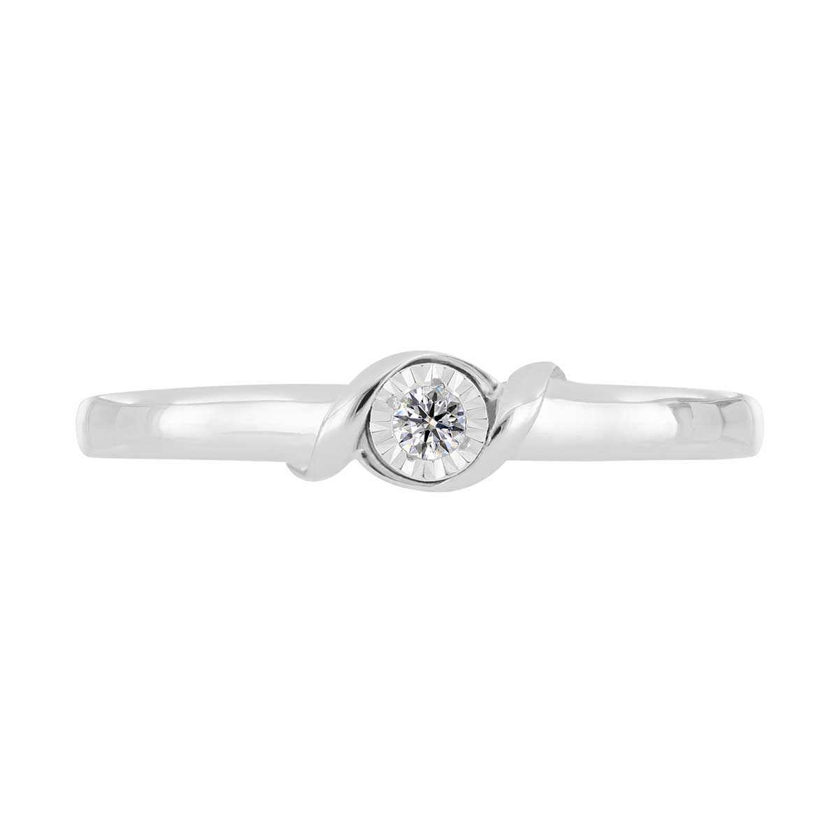 Solitario Oro Blanco 14K y 0.03 ct Diamante Romanza image number null