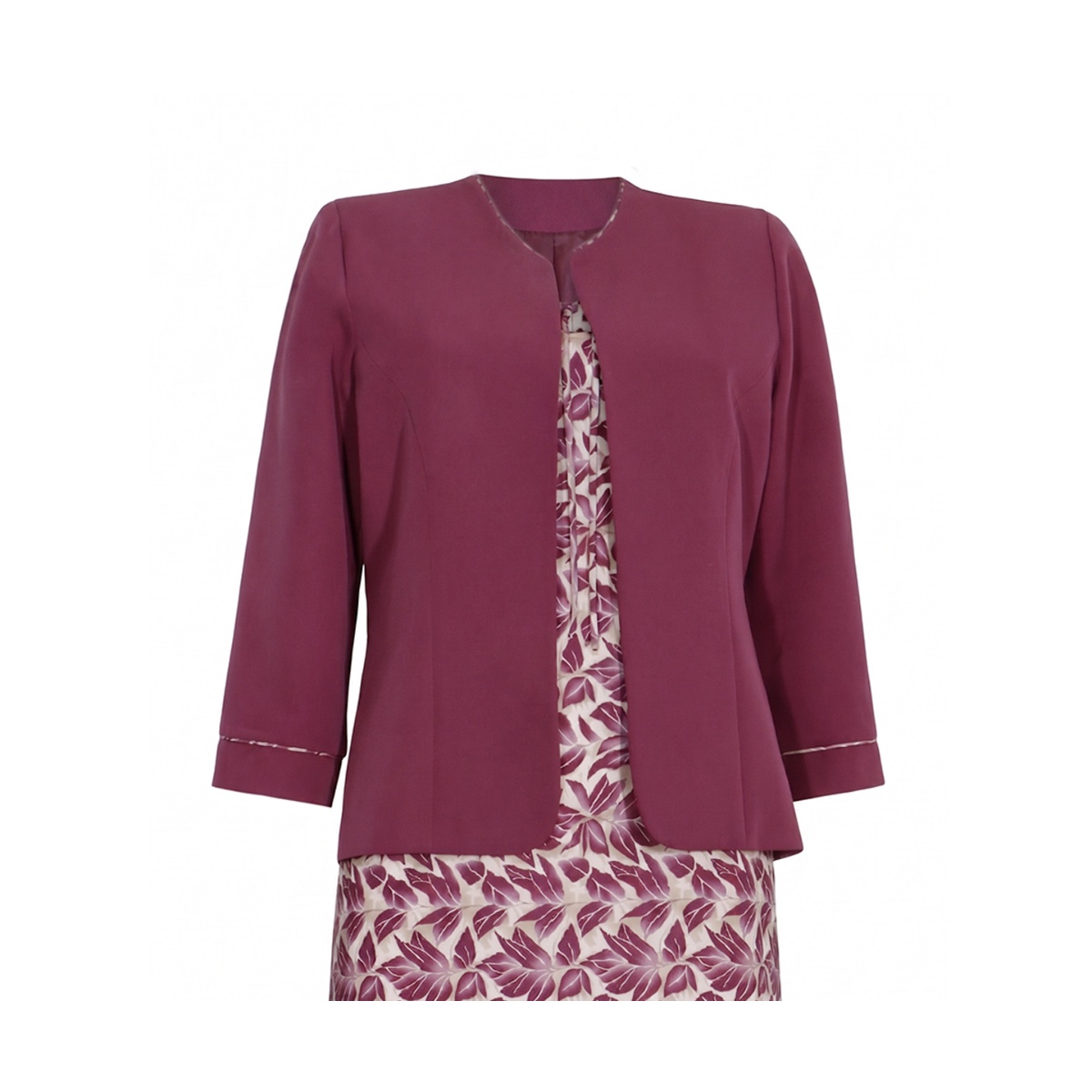 Conjunto Dos Piezas Saco Liso Vestido Joces Para Mujer image number null