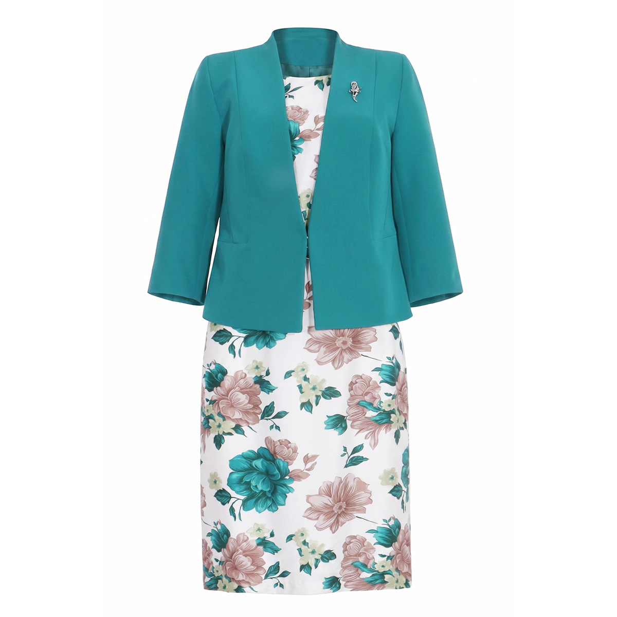 Conjunto Dos Piezas Saco Liso Y Vestido Para Mujer image number null