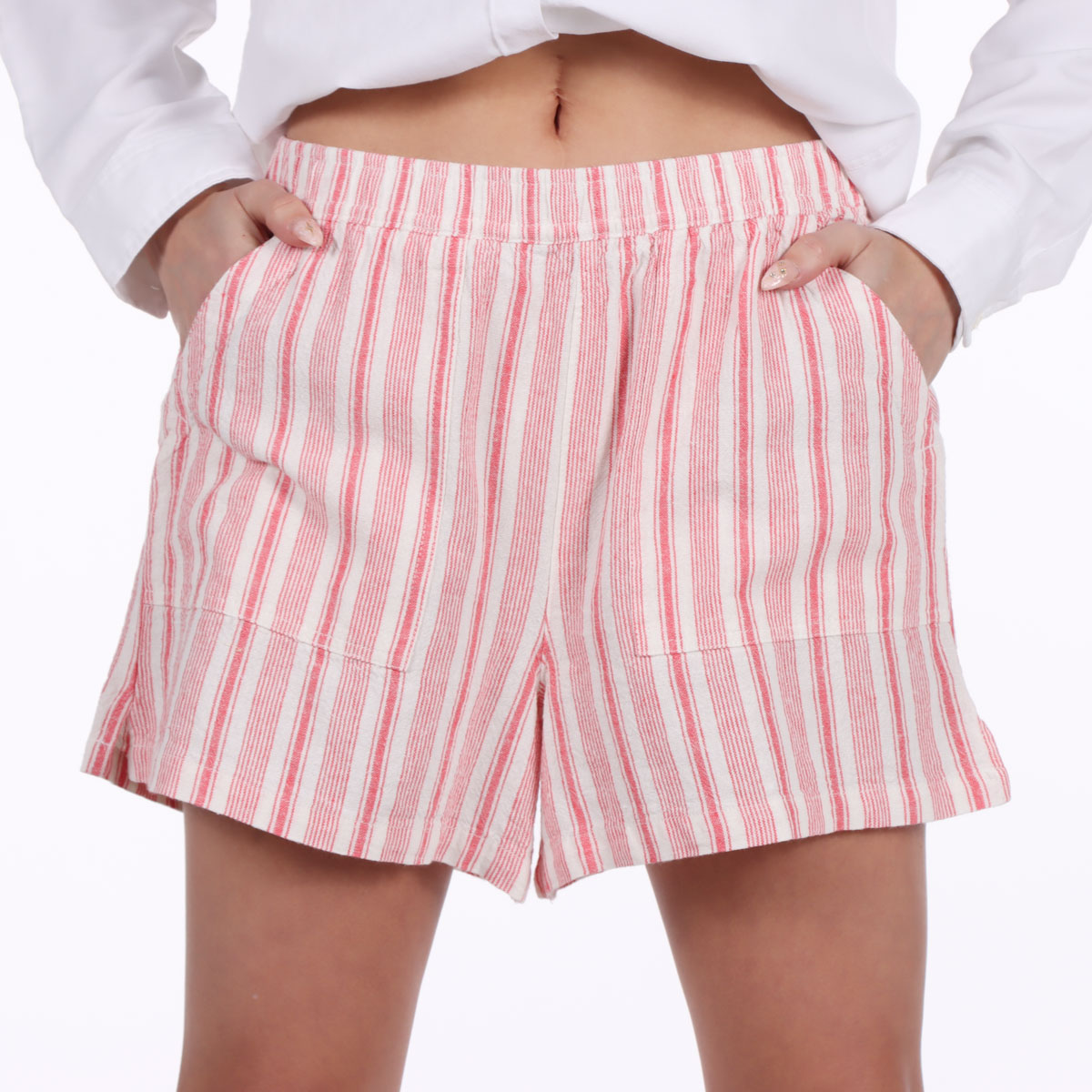 Short de Lino con Rayas para Playa Lifestyler para Mujer image number null