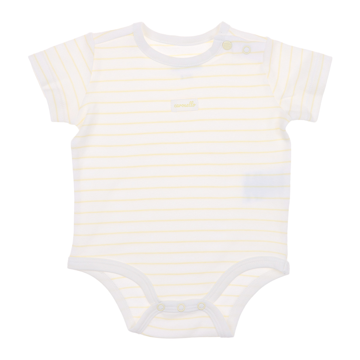 Pack 2 Bodys Liso y con Rayas Algod&oacute;n Carosello para Beb&eacute; Unisex image number null