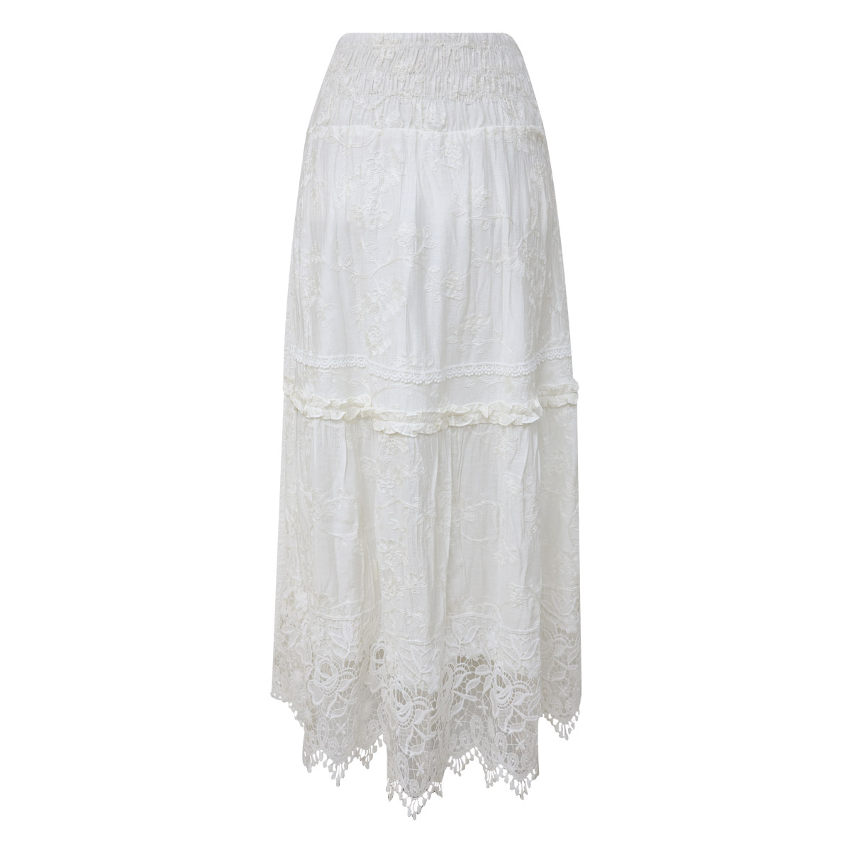 Falda Larga Estilo Gypsi Con Insertos De Encaje Basel para Mujer image number null