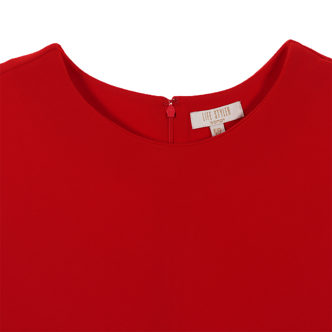 Vestido Rojo Sin Manga Casual Bolsillos LIFESTYLER para Mujer Curvy image number null