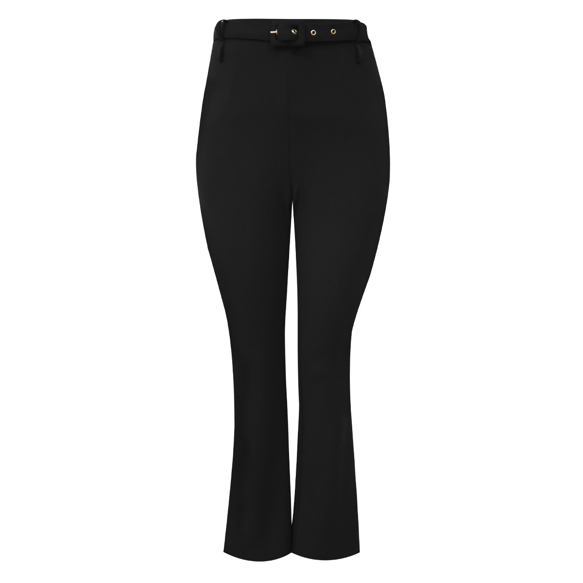 Leggings negros de corte flare y cintur&oacute;n para Mujer Petite JUST BY BASEL image number null