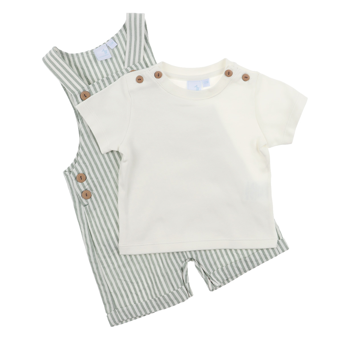 Conjunto Camisa y Pa&ntilde;alero Rayas Algod&oacute;n Carosello Beb&eacute; Ni&ntilde;o image number null