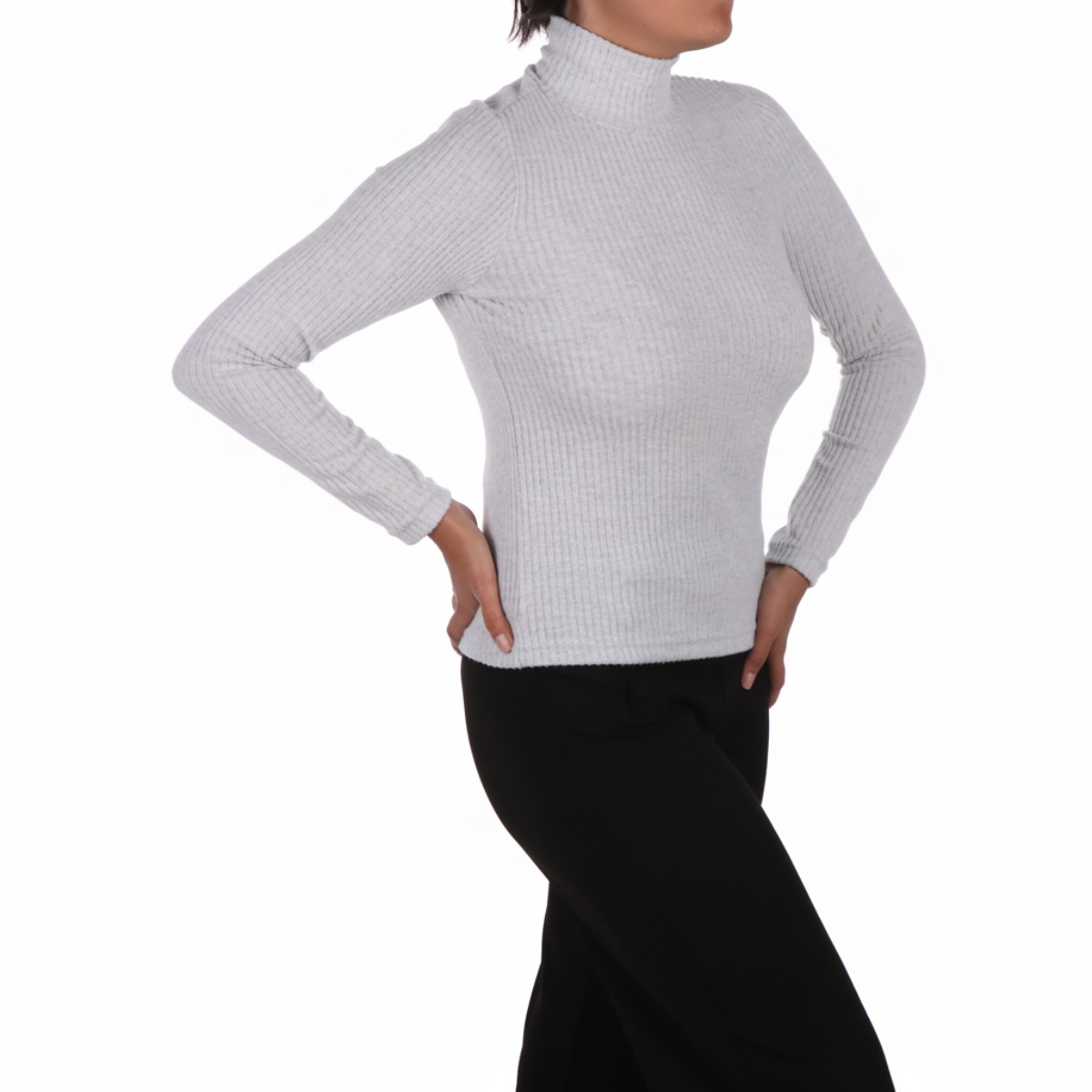 Su&eacute;ter Cuello Alto Acanalado Mujer DOMA NY Collection image number null