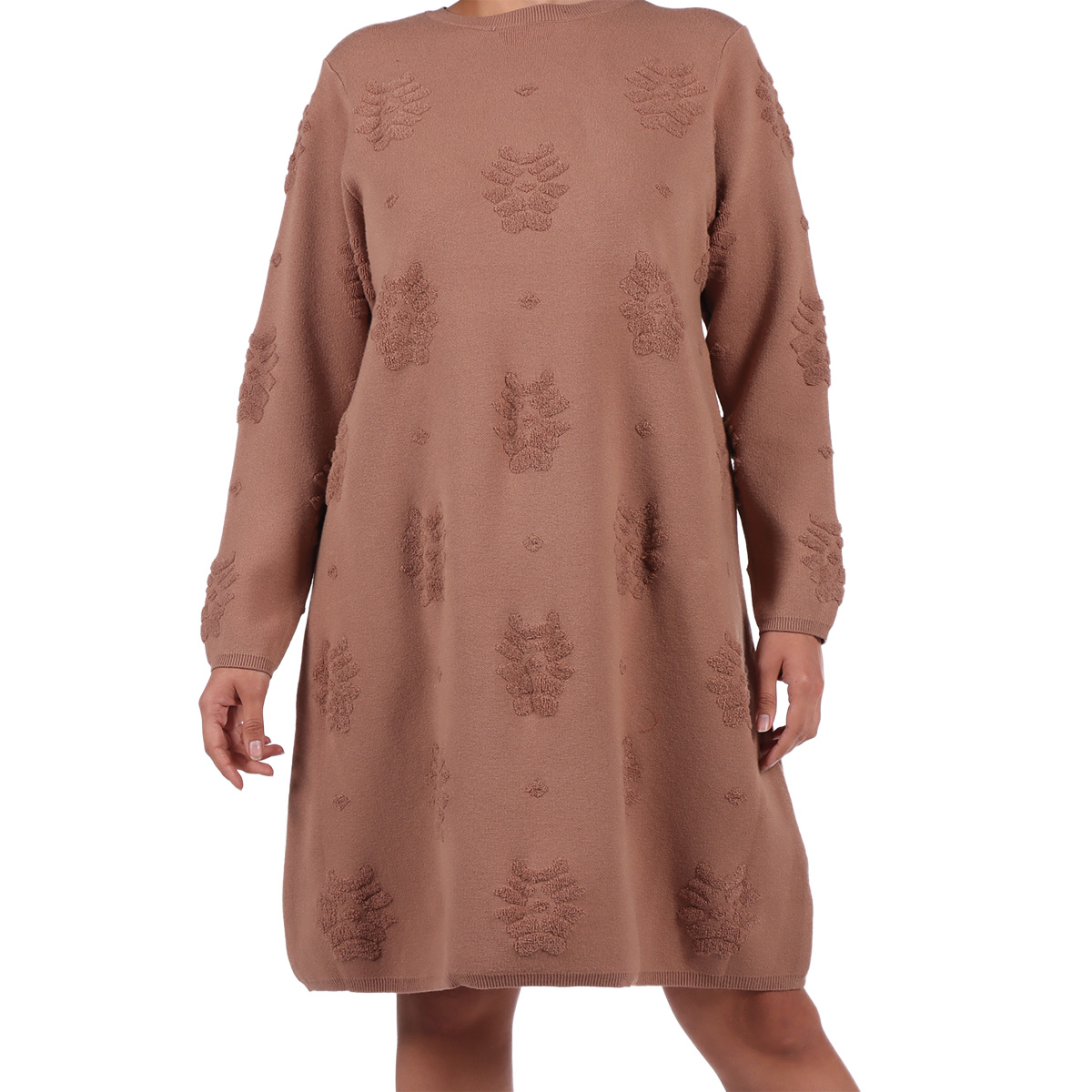 Vestido Tipo Su&eacute;ter Tejido Liso Curvi Dex Plus para Mujer image number null