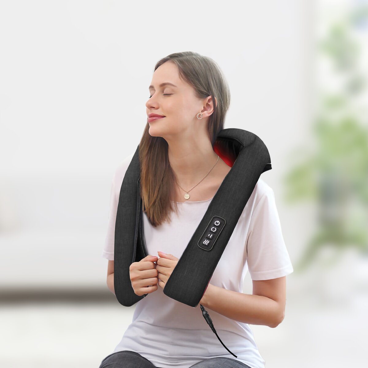 Masajeador De Cuello Life & Care Con 4 Nodos Con Calor image number null