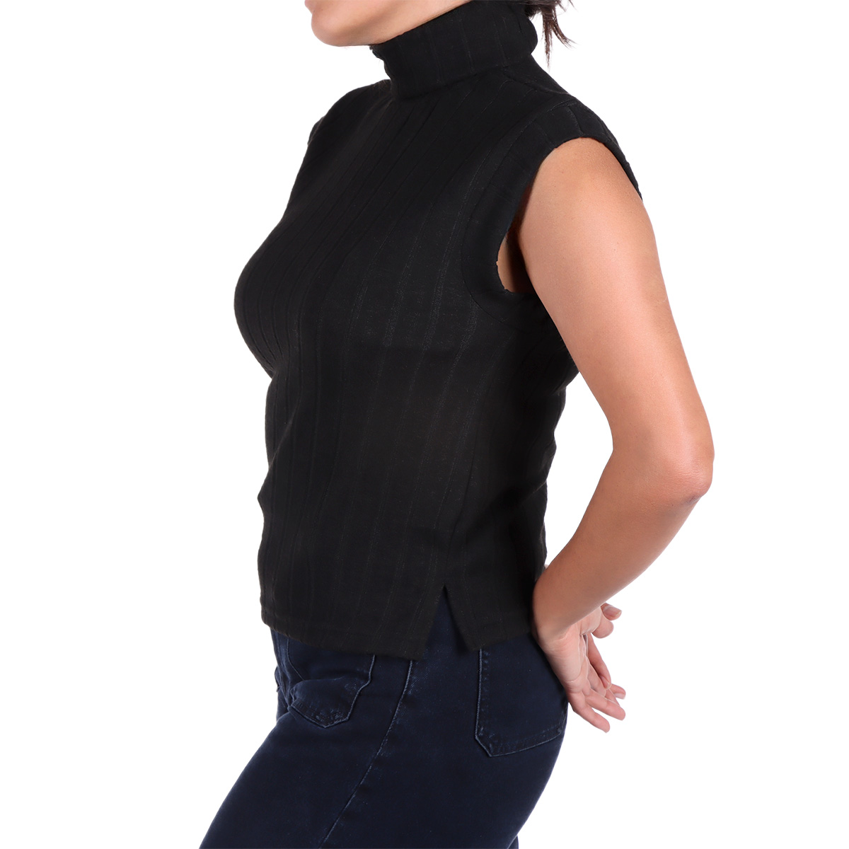 Chaleco Tejido Cuello Alto Doma Ny Collection para Mujer image number null