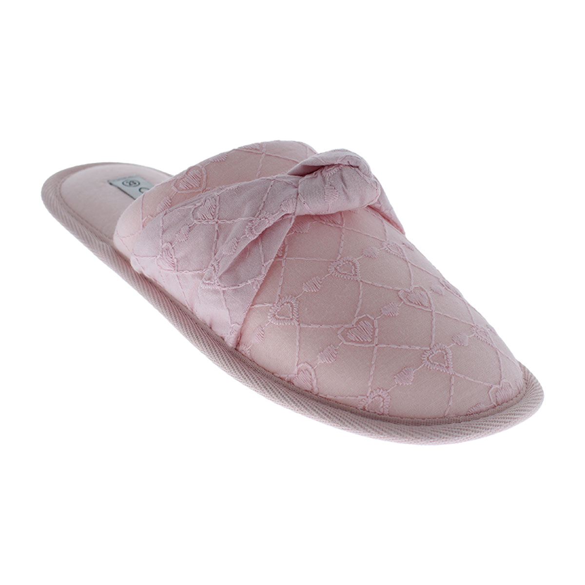 Pantufla Destalonada con Nudo Comfort Fit Rosa para Mujer image number null