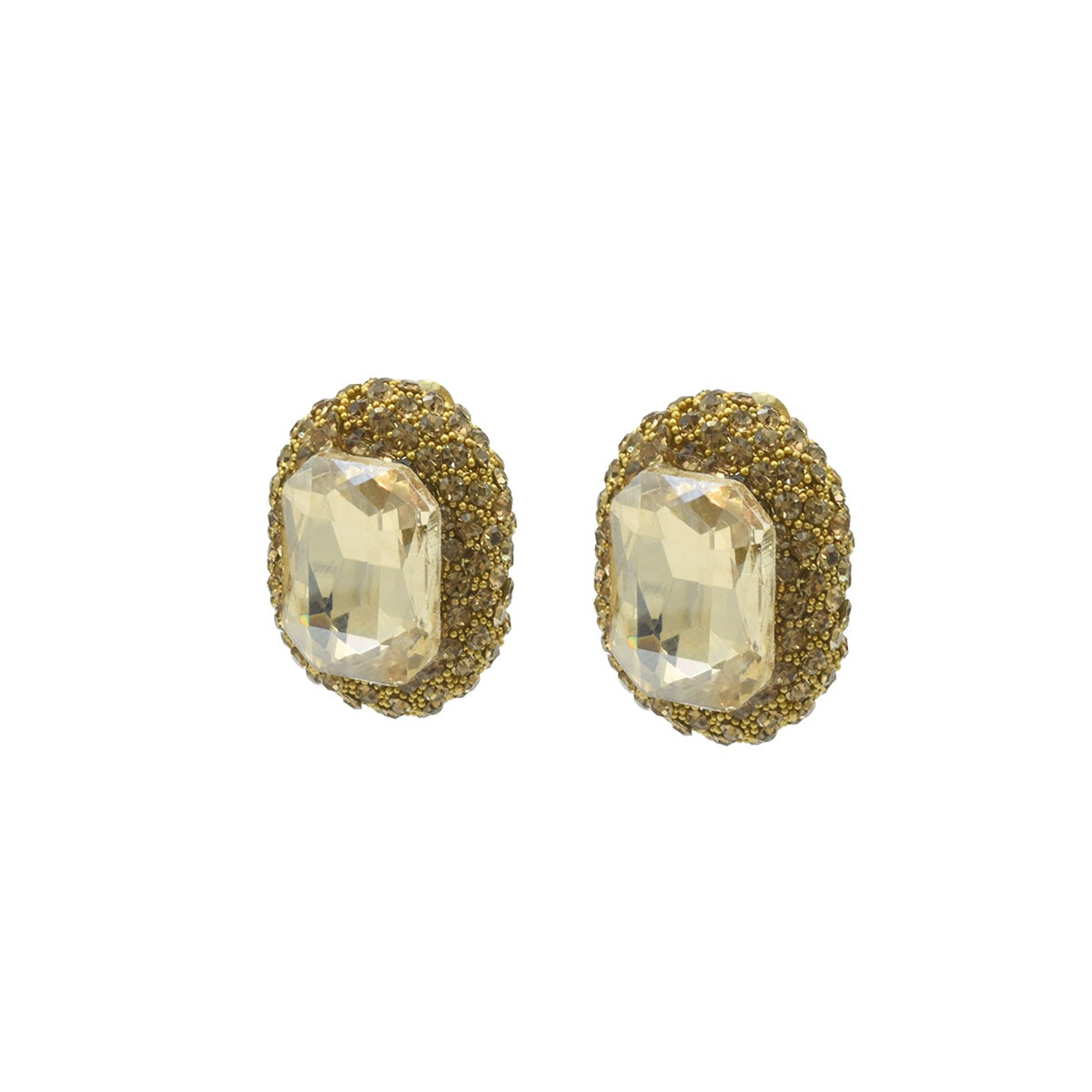 Aretes Con Piedra Color Ambar C2C image number null