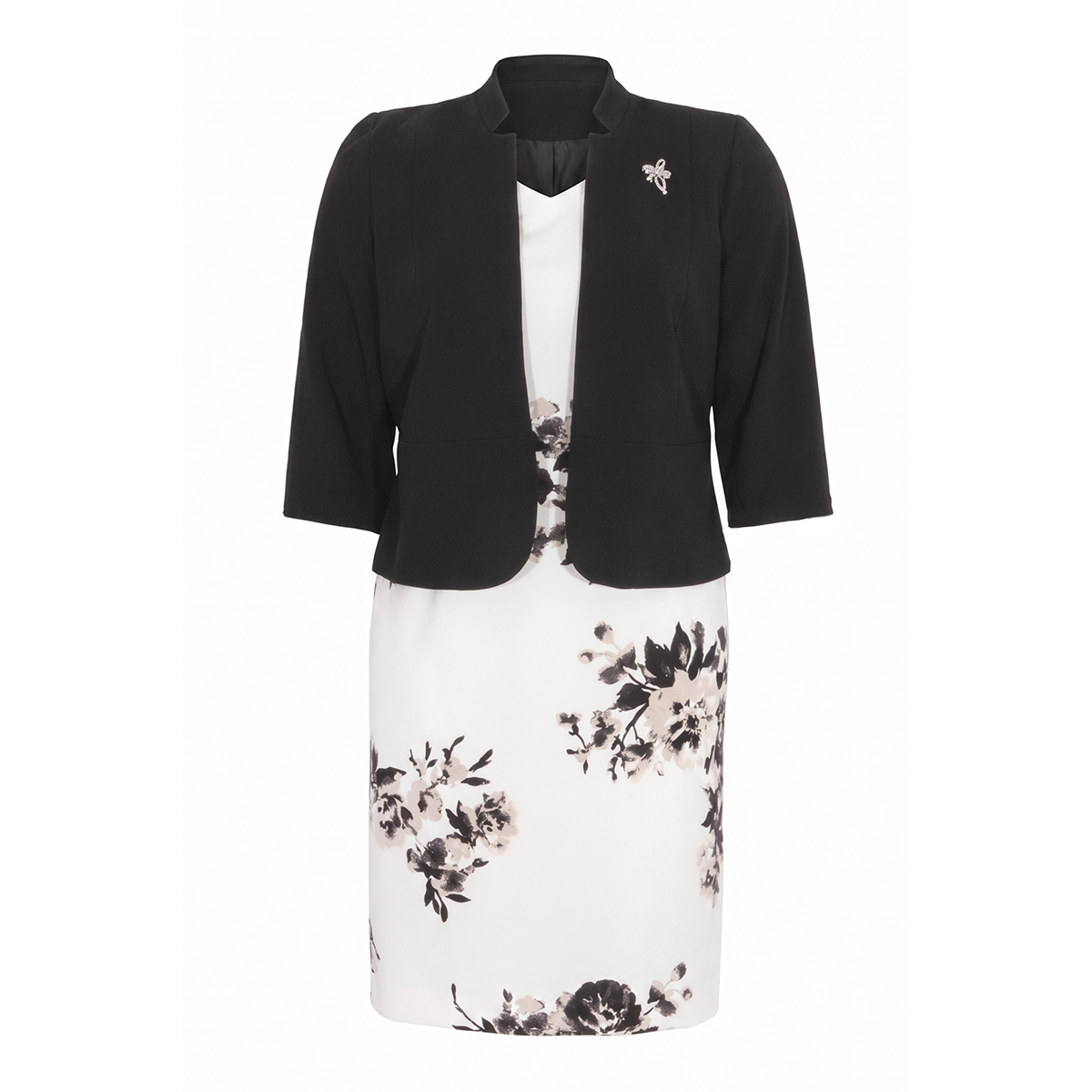 Conjunto Dos Piezas Saco Liso Y Vestido Para Mujer image number null
