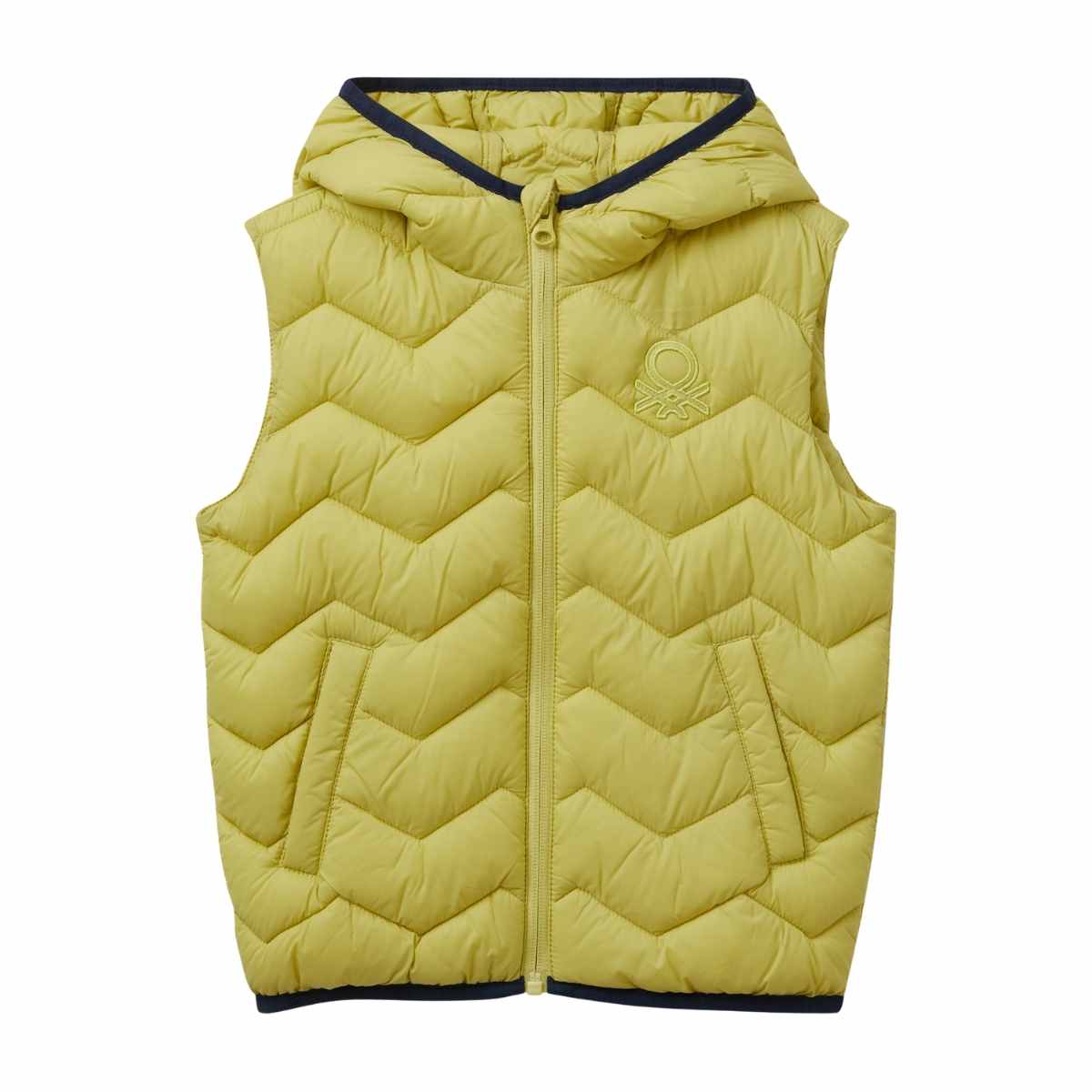Chaleco para ni&ntilde;o cuello alto con capucha marca benetton image number null